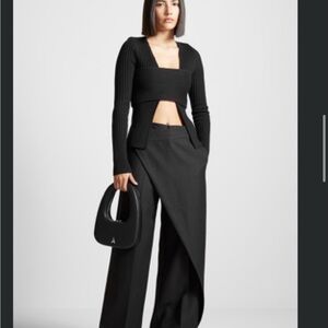 MANIERE DE VOIR Wrap Tailored Trousers - Black